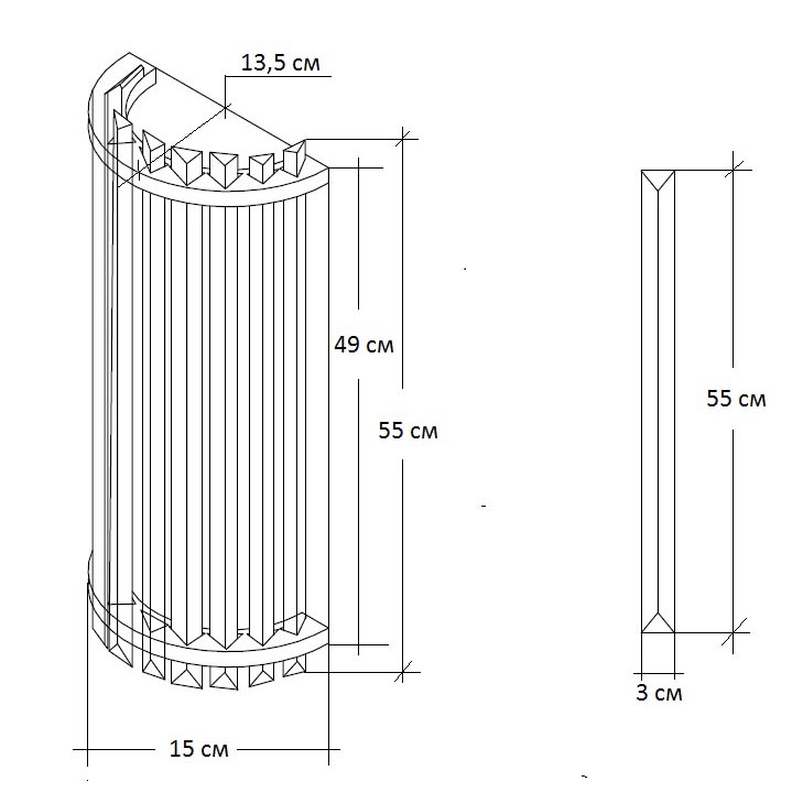 Настенный светильник Garda Decor 62GDW-D007K5B/550 1