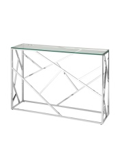 Консоль Stool Group АРТ ДЕКО 115х30 прозрачное стекло сталь серебро ECST-015 (115x30)