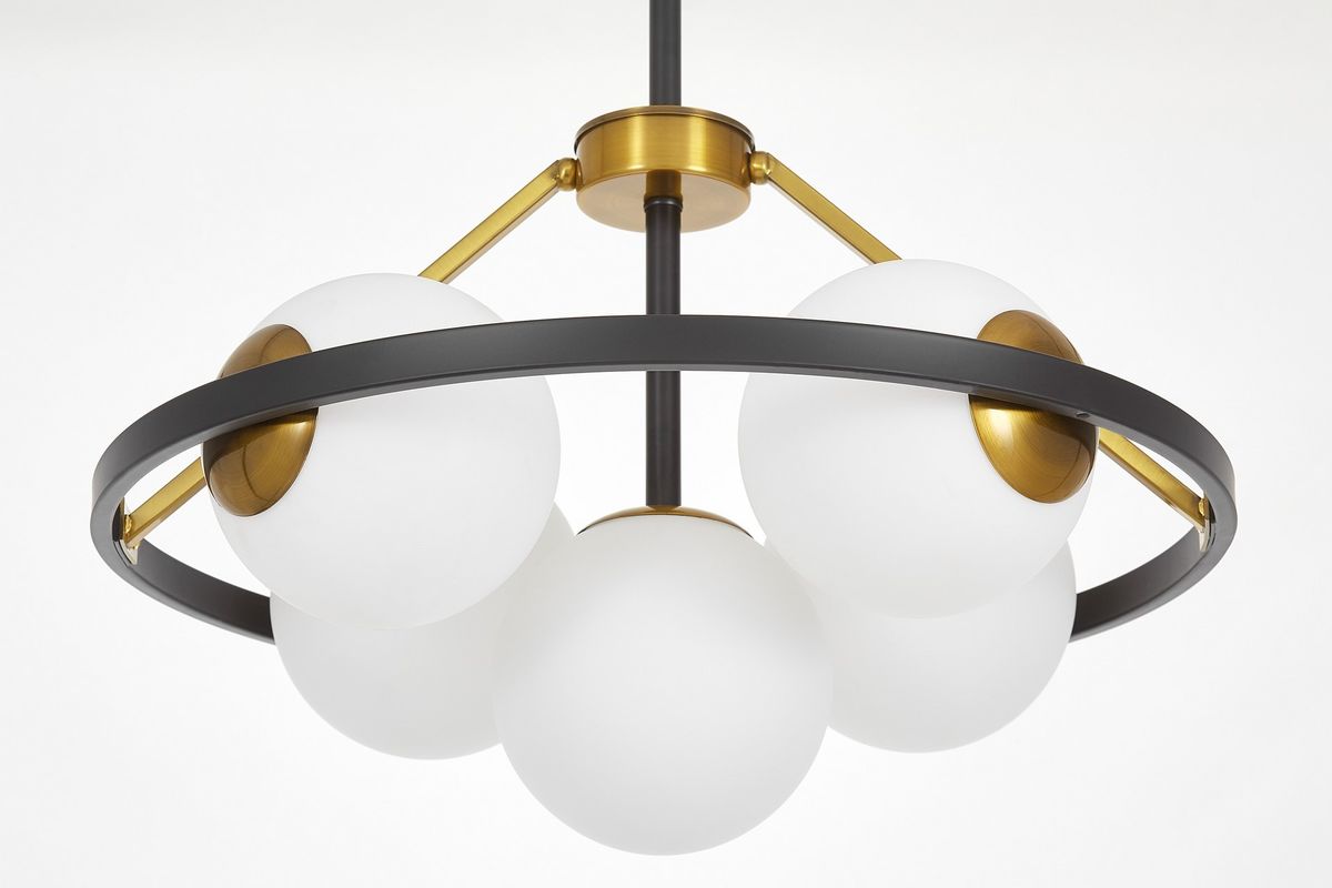 Подвесная люстра Lumina Deco Donzano LDP 8034-5 BK+WT 2