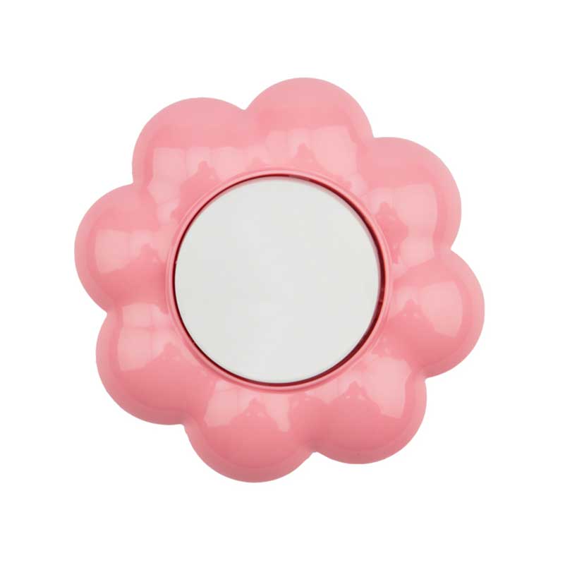 Выключатель одноклавишный KRANZ HAPPY Цветок скрытой установки, белый/розовый KR-78-0623