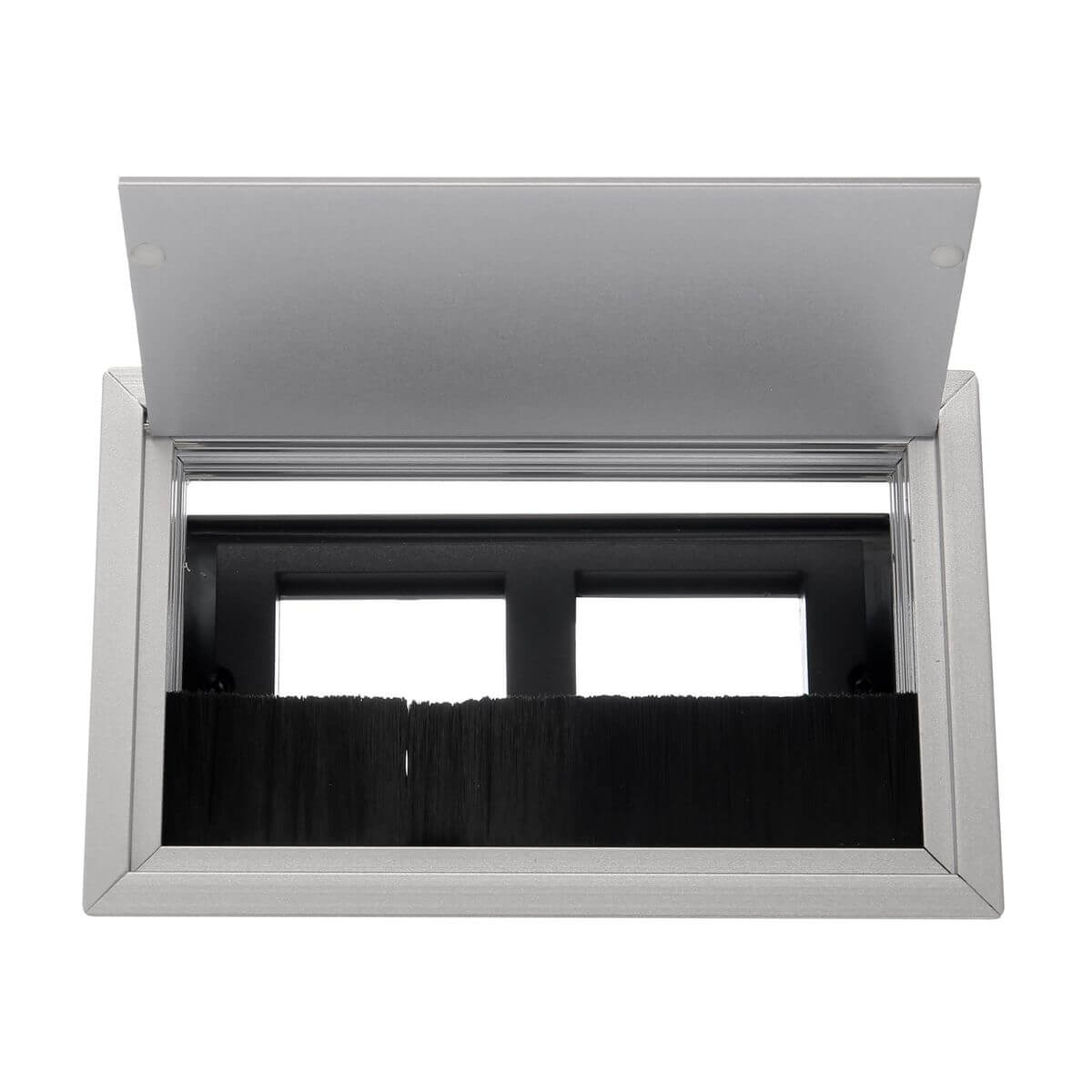 Люк настольный встраиваемый 2 модуля Ecoplast LUK с крышкой 70042 3