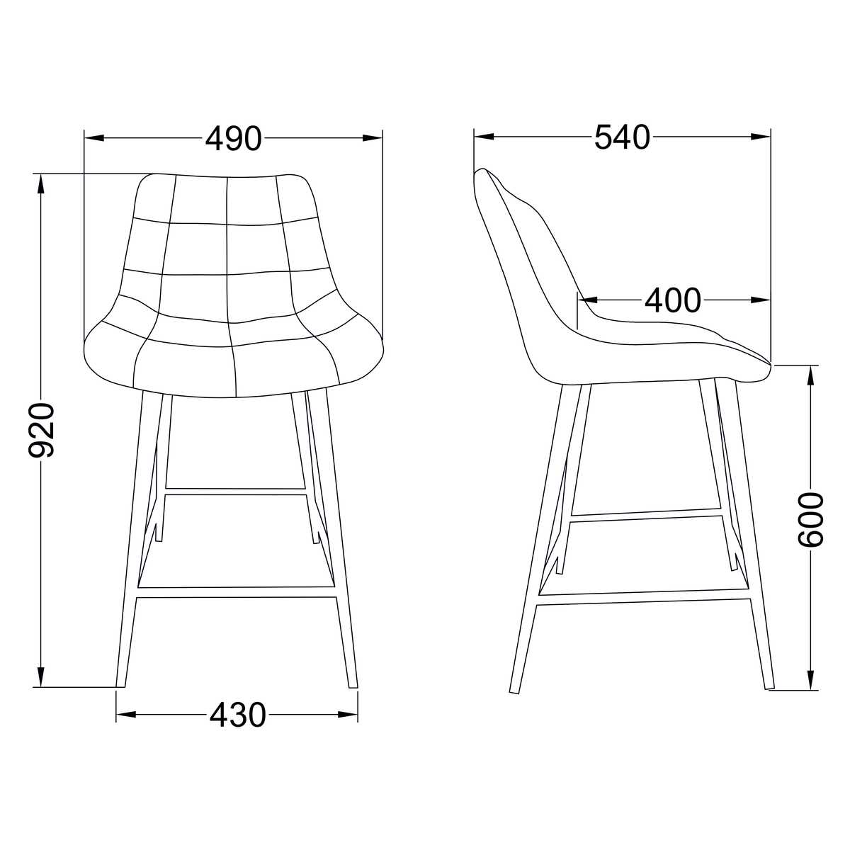 Полубарный стул AksHome Linx черный, велюр 86209 1