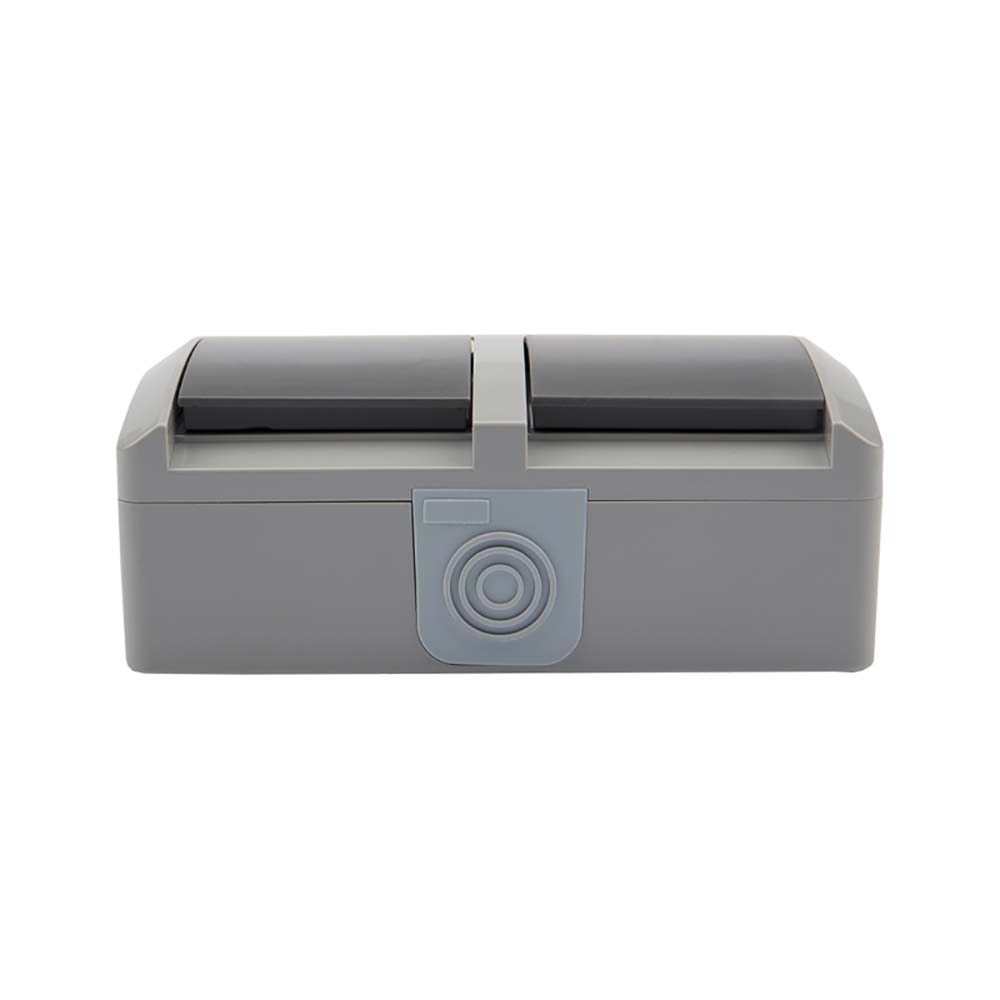 Блок горизонтальный 2 розетки (керамика) INDUSTRIAL IP54 с заземлением, о/у, серый KRANZ KR-78-0614 1