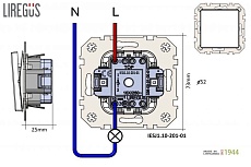 Кнопка звонка Liregus Epsilon антрацит 28-110 1