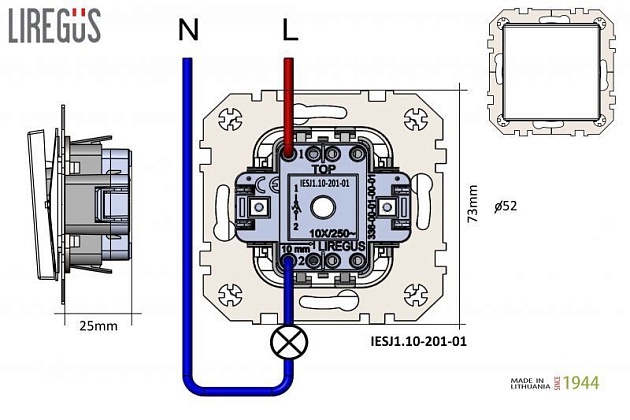 Кнопка звонка Liregus Epsilon антрацит 28-110 Фото № 2