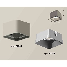 Комплект накладного светильника Ambrella light Techno Spot XS7834003 SGR/SSL серый песок/серебро песок (C7834, N7703) 1
