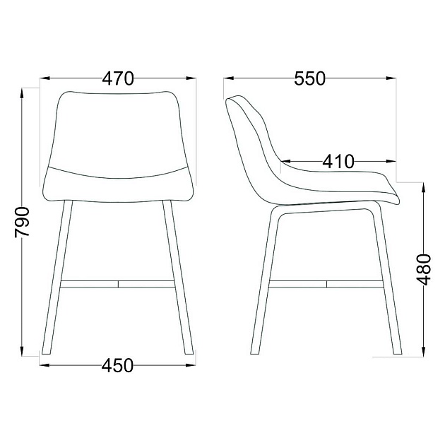 Кухонный стул AksHome Arizona серый, ткань 63671 Фото № 2