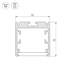 Профиль Arlight SL-ARC-3535-D1500-A45 BLACK (590мм, дуга 1 из 8) 025522 1