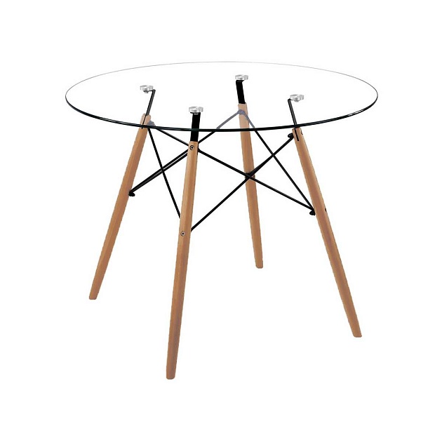 Кухонный стол AksHome Leila прозрачный, закаленное стекло 68203 изображение Кухонный стол AksHome Leila прозрачный, закаленное стекло 68203 Фото №