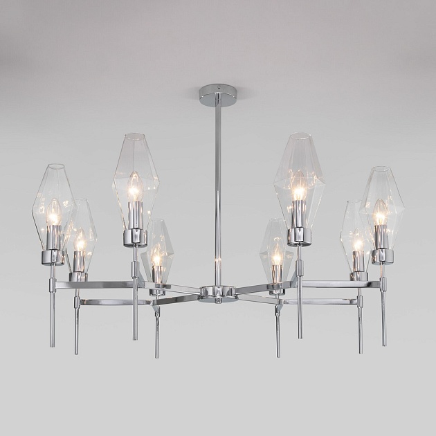 Потолочная люстра Eurosvet Prism 60143/8 хром изображение Потолочная люстра Eurosvet Prism 60143/8 хром Фото №