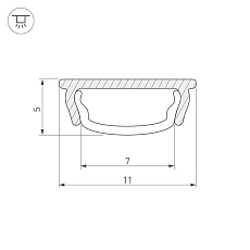 Профиль Arlight ARH-Bent-W11-2000 Anod 023592 1