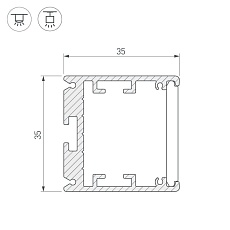 Профиль Arlight SL-ARC-3535-D1500-N90 WHITE (1180мм, дуга 1 из 4) 026597 1