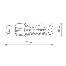 Лампа светодиодная G9 7W 3000K прозрачная 9197 1