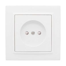 Минск Розетка 1-местная СП без заземления, 10 А, с защ.штор., белая EKF Basic ERR10-022-100