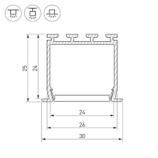 Профиль Arlight PLS-LOCK-H25-FS-2000 ANOD 016446 1