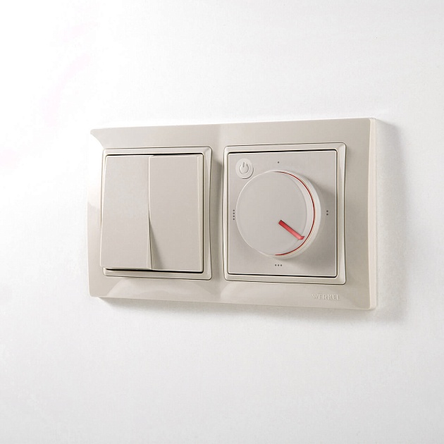 Выключатель двухклавишный проходной Werkel слоновая кость W1122003 4690389155628 Фото № 5