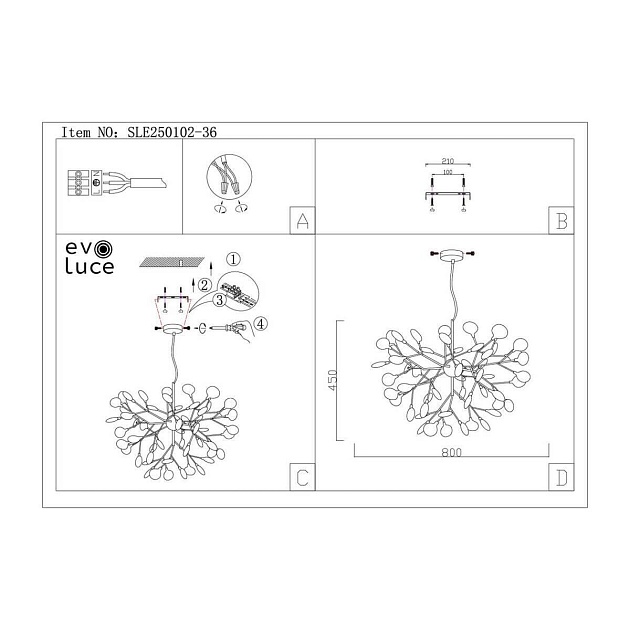 Потолочная люстра Evoluce Avola SLE250102-36 Фото № 3