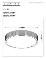 Потолочный светодиодный светильник Lucide Malin 79184/24/30 1