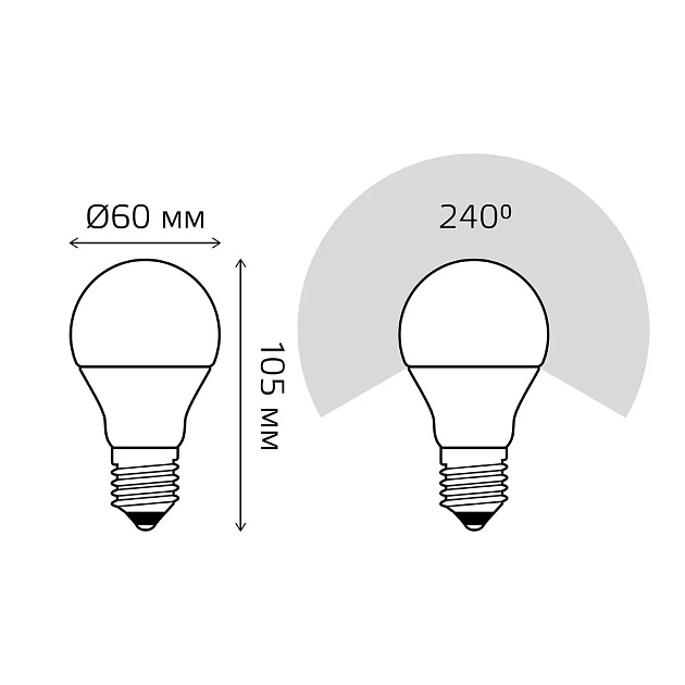 Лампа cветодиодная Gauss E27 12W 4100K матовая 23222P Фото № 2