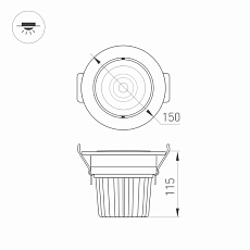 Встраиваемый светодиодный светильник Arlight LTD-140WH 25W Warm White 032618 1