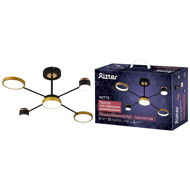 Потолочная светодиодная люстра Ritter Notte 51595 5 Фото № 3