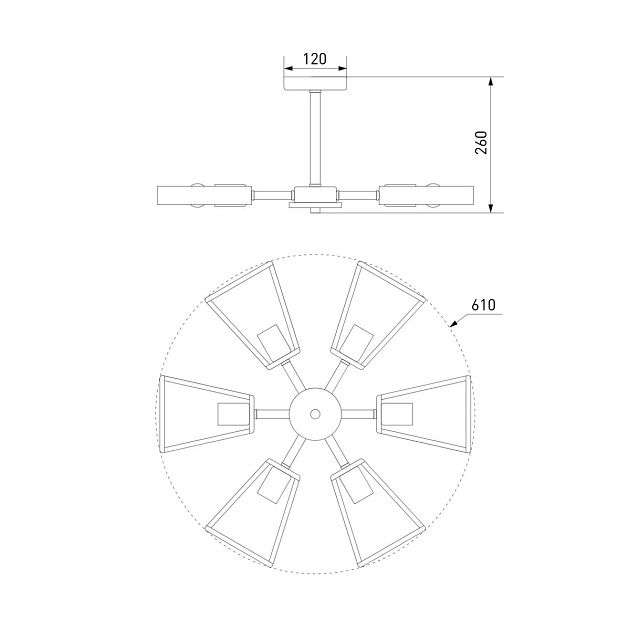 Потолочная люстра Eurosvet Klark 70056/6 черный изображение 2 Потолочная люстра Eurosvet Klark 70056/6 черный Фото № 2