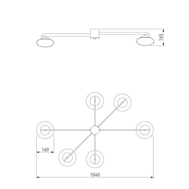 Потолочная люстра Eurosvet Opaline 70220/6 черный Фото № 2