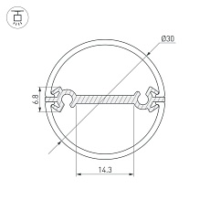 Профиль Arlight Round-D30-Dual-2000 Anod 029114 2