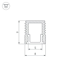 Профиль Arlight SL-MINI-8-2000 WHITE 037109 1