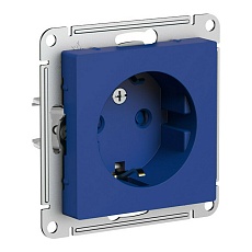 Розетка 2К+З Schneider Electric AtlasDesign 16A 250V со шторками аквамарин ATN001145