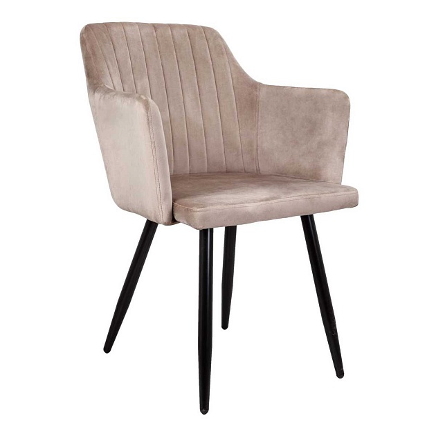 Кресло AksHome Brit бежевый, велюр, цвет каркаса черный 67630 изображение Кресло AksHome Brit бежевый, велюр, цвет каркаса черный 67630 Фото №