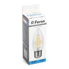 Лампа светодиодная Feron LB-66 Свеча E27 7W 6400K 38272 2
