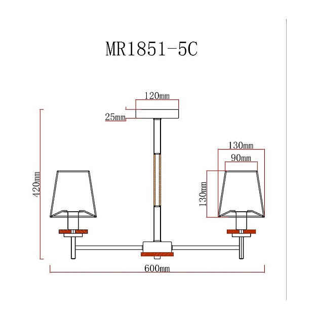 Потолочная люстра MyFar Daniel MR1851-5C Фото № 2