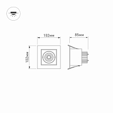 Встраиваемый светодиодный светильник Arlight CL-Kardan-S102x102-9W Warm 024126 4