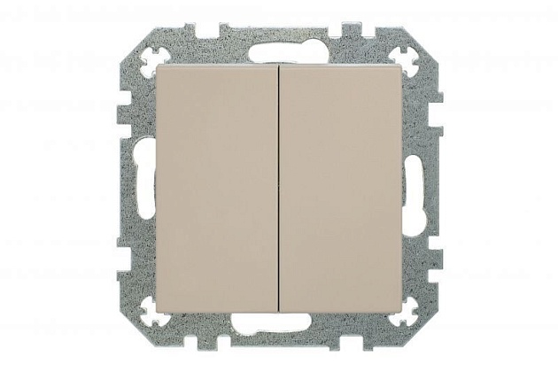 Выключатель двухклавишный Liregus Retro кремовый омбре 29-107 Фото № 3