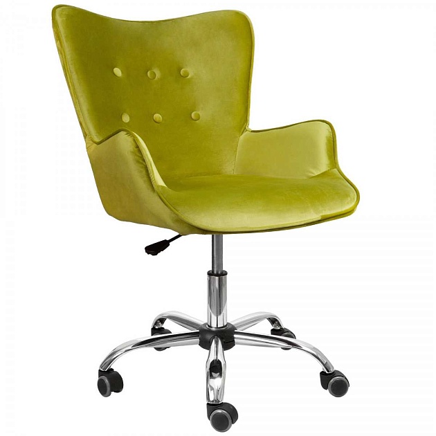 Поворотное кресло AksHome Bella оливковый, велюр 64732 Фото № 