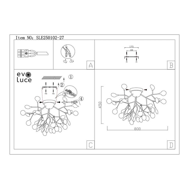 Потолочная люстра Evoluce Avola SLE250102-27 Фото № 3
