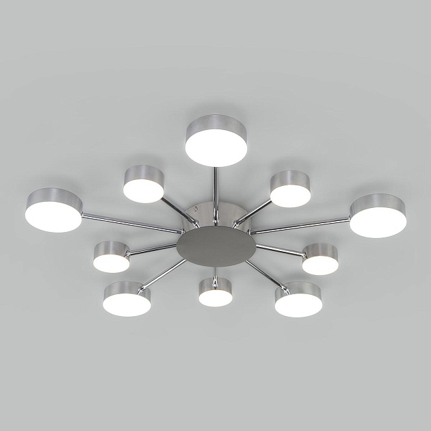 Потолочная светодиодная люстра Eurosvet Nitrino 90242/10 хром изображение Потолочная светодиодная люстра Eurosvet Nitrino 90242/10 хром Фото №