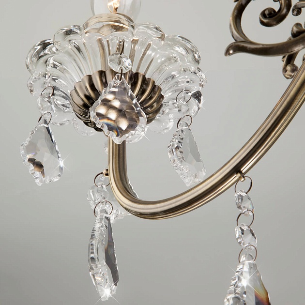 Подвесная люстра Eurosvet 3281/8 античная бронза/прозрачный хрусталь Strotskis изображение 3 Подвесная люстра Eurosvet 3281/8 античная бронза/прозрачный хрусталь Strotskis Фото № 3