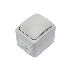 Выключатель одноклавишный Mini OG IP54, о/у, серый KRANZ KR-78-0835