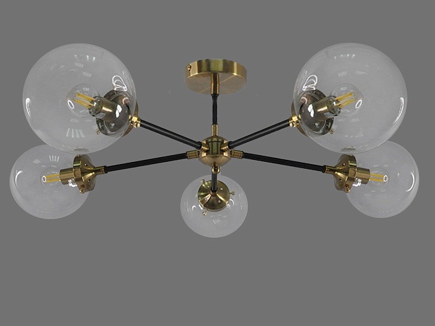 Потолочная люстра Elvan LU-208/5-E27-BkBaCl Фото № 7