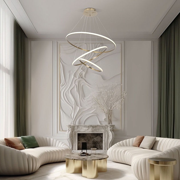 Подвесной светодиодный светильник Eurosvet Collars 90264/3 латунь изображение 4 Подвесной светодиодный светильник Eurosvet Collars 90264/3 латунь Фото № 4