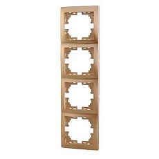 Рамка 4-ая вертикальная Lezard Mira золото 701-1300-154