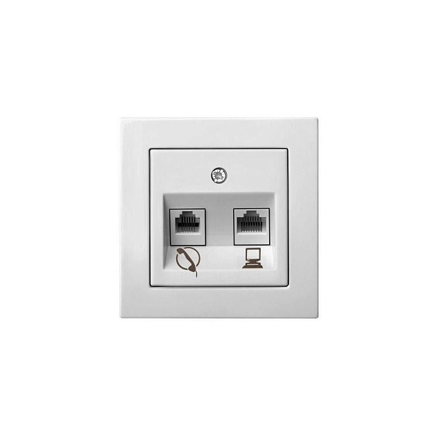 Розетка RJ45/RJ11 Liregus Epsilon белый 28-034 Фото № 