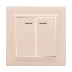 Выключатель 2-кл. СП, Минск, с индикатором 10А, бежевый EKF ERV10-123-20