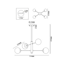 Потолочная люстра MyFar Solve MR1330-4P 1