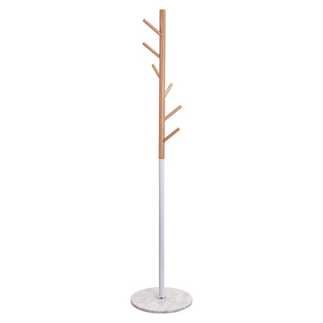 Напольная вешалка AksHome Agata белый, дерево + металл 66649 Фото № 