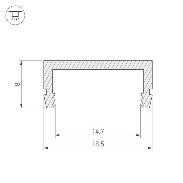 Профиль Arlight ARH-CH15-2000 ANOD 027088 Фото № 2