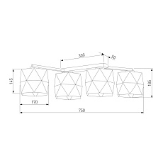 Потолочная люстра TK Lighting 1043 Siro Black Gold 2