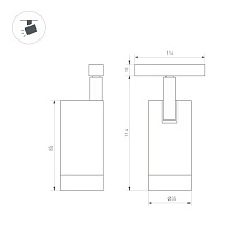 Трековый светодиодный светильник для магнитного шинопровода Arlight Mag-Orient-Spot-R35-6W Warm3000 033621 1